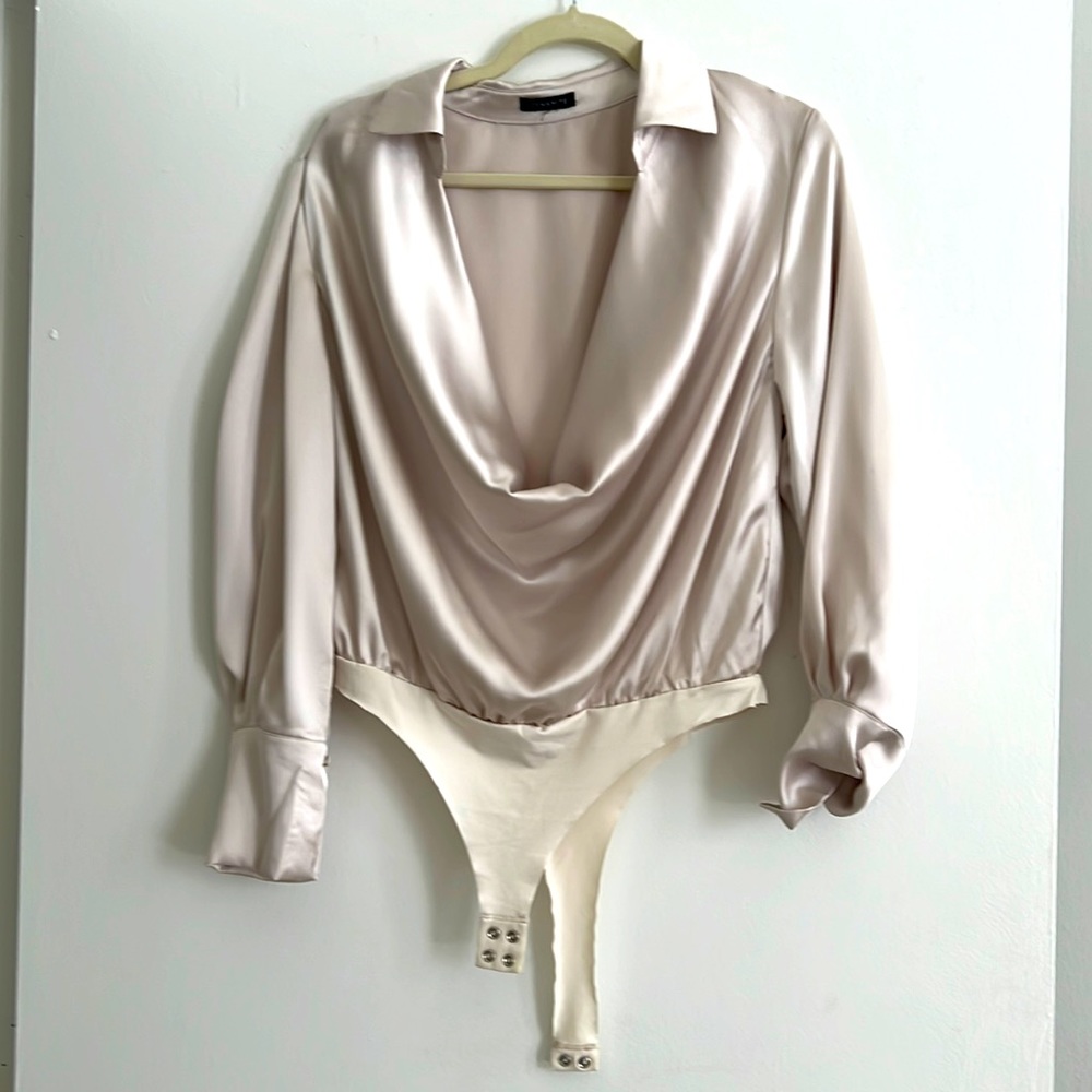 Never worn cream satin bodysuit